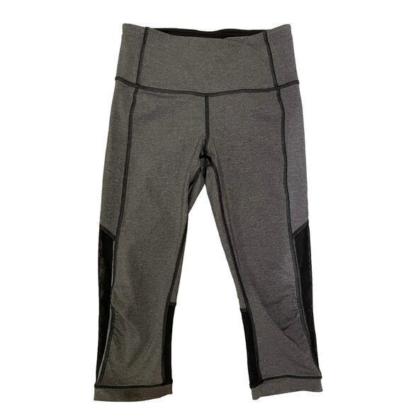 Lululemon Gear Up Crop (17") Heathered Black + Solid Black Leggings - Picture 3 of 13